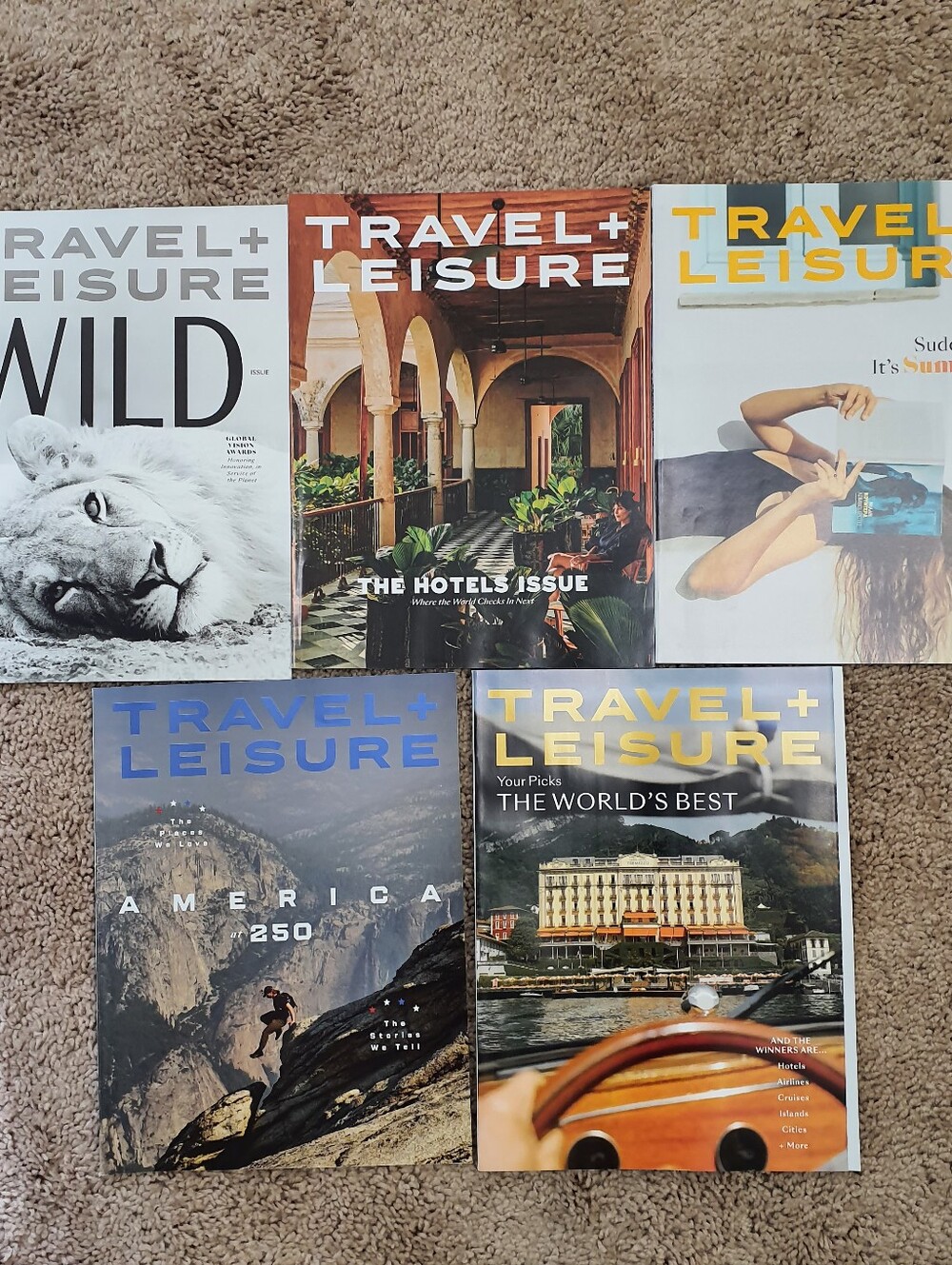 Travel + Leisure Magazine Lot Of 5 Apr to Aug 2026 Issues For Travel Enthusiasts